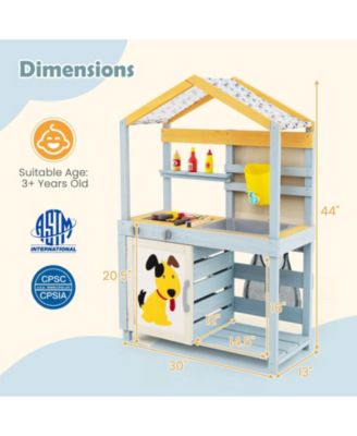 2 in 1 Wooden Mud Kitchen with Removable Water Box  and Storage Bag