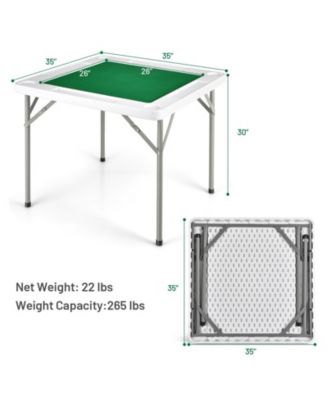 4-Player Mahjong Game Table with Iron Frame