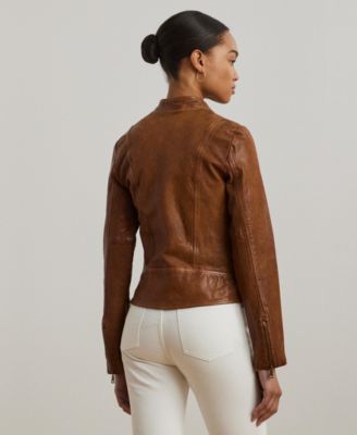 ジャケット LAUREN RALPH LAUREN Woman Jacket Leather 297951274 270 Lauren Ralph Lauren Women's Leather Moto Jacket - Macy's
