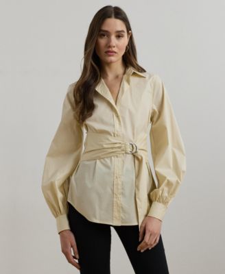 Lauren Ralph Lauren - Women's Tie-Front Cotton-Blend Shirt