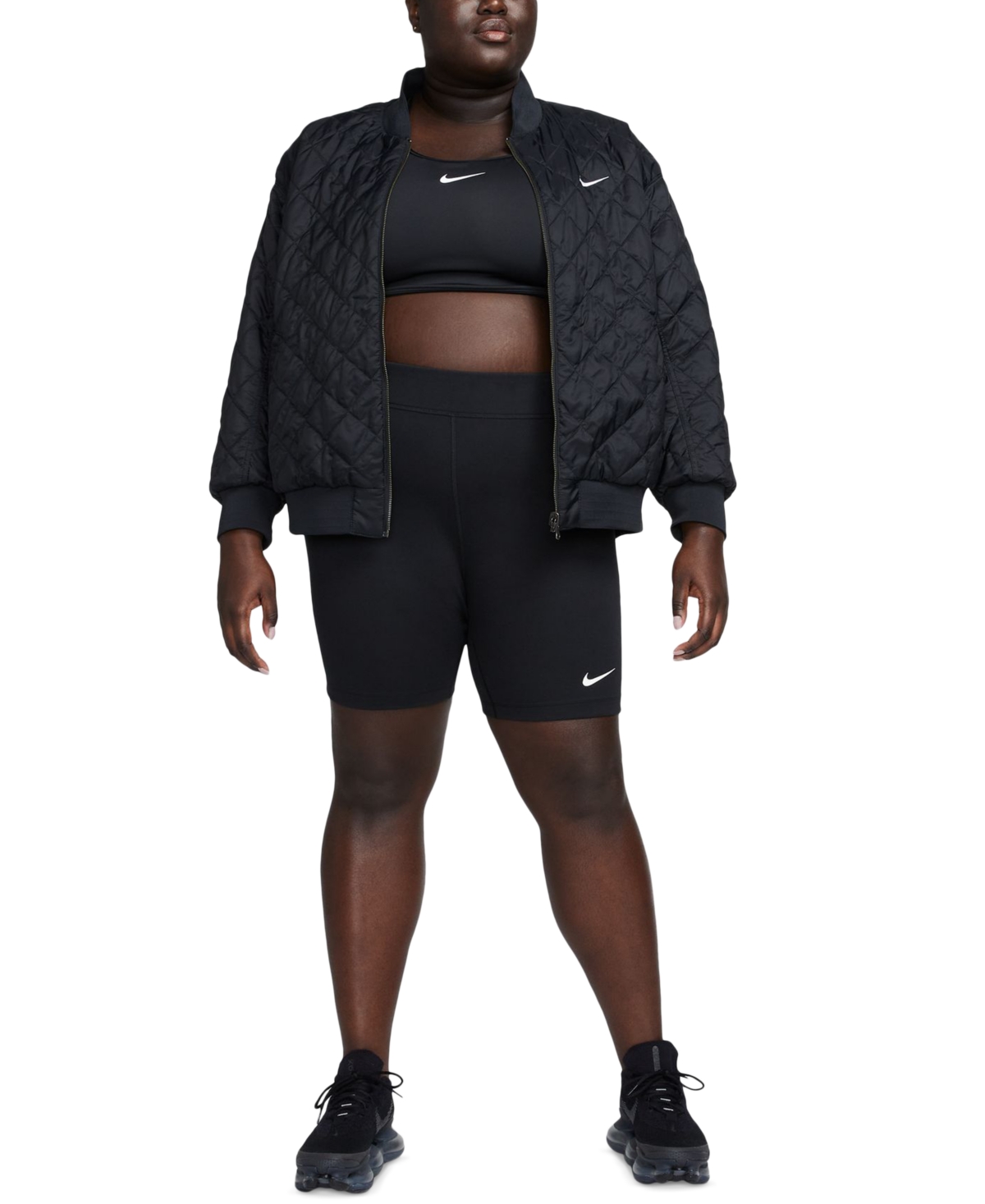 Nike Sportswear Plus Size Classic Women's High-waist 8" Bike Shorts In Black
