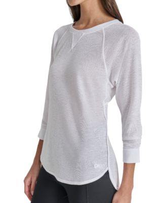 Women's Mini Slub Waffle Three Quarter Sleeve T-Shirt