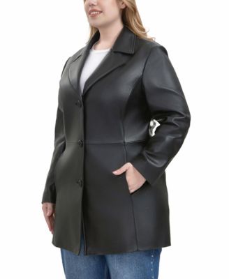 Plus Size Irina Leather Coat