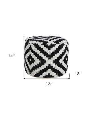 Upholstered Cotton Blend Ottoman for Bedroom Lounge and Home Accent