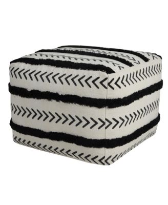 18" White 100% Cotton Ottoman