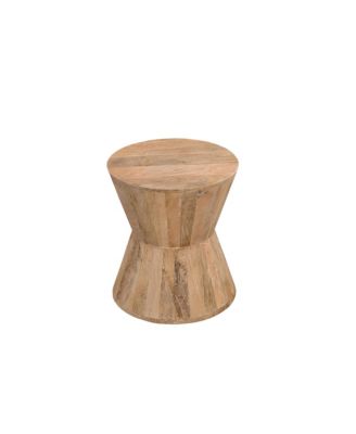 Farmhouse Round End Table in Solid Wood – Timeless Wooden Accent Table