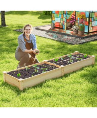 Raised Garden Bed with Legs and Drainage Holes for Backyard-Brown