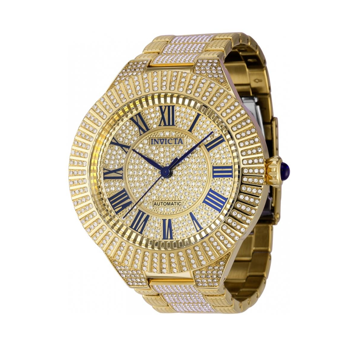 Men's 36867 Specialty Automatic 3 Hand Pave Dial Watch - Gold