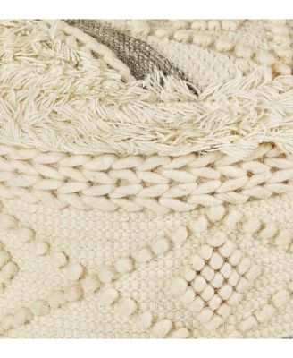 Round Wool Ottoman for Comfortable Footrest and Living Room Seating