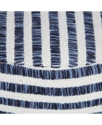 Upholstered Cotton Ottoman for Bedroom Accent and Lounge Seating