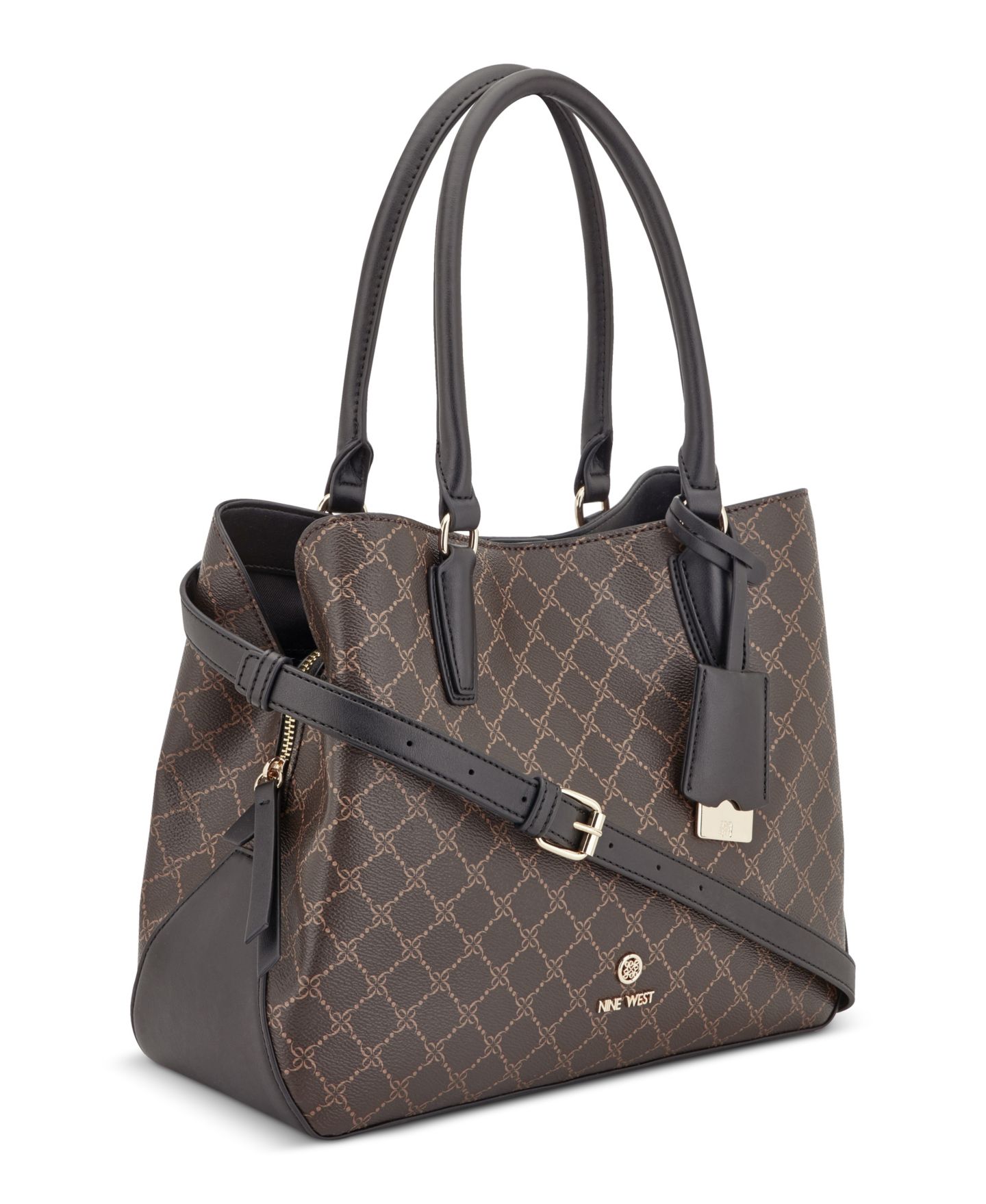 Женская сумка Nine West Lakelyn Triple Compartment Carryall, цвет: Коричневый / Чёрный — фото 4