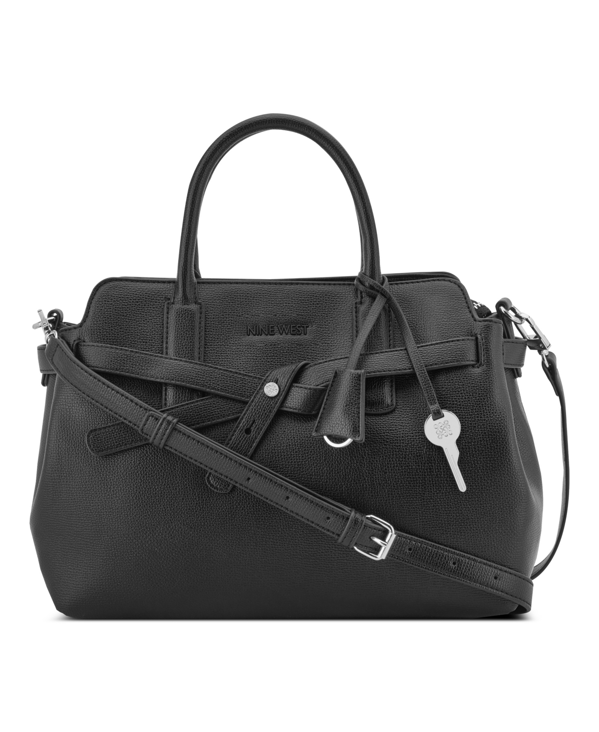 Lille Triple Compartment Satchel Bag - Black