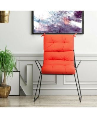 Tufted Patio High Back Chair Cushion with Non-Slip String Ties