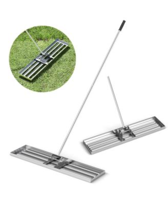 42 x 10 Inch Lawn Leveling Rake with Ergonomic Handle-Silver