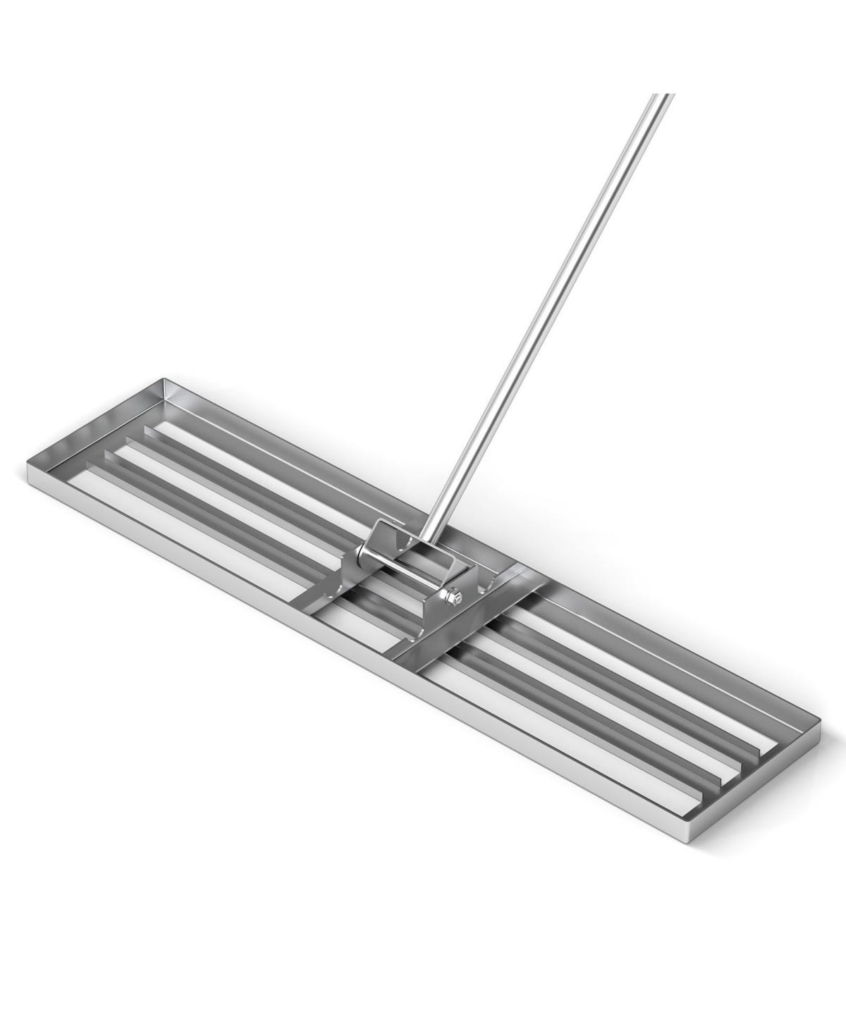 42 x 10 Inch Lawn Leveling Rake with Ergonomic Handle-Silver - Silver