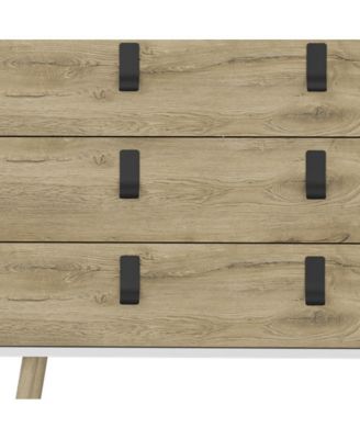 Wooden Three Drawer Dresser for Clothes and Bedroom Storage