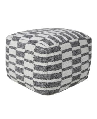 18" Grey 100% Cotton Ottoman