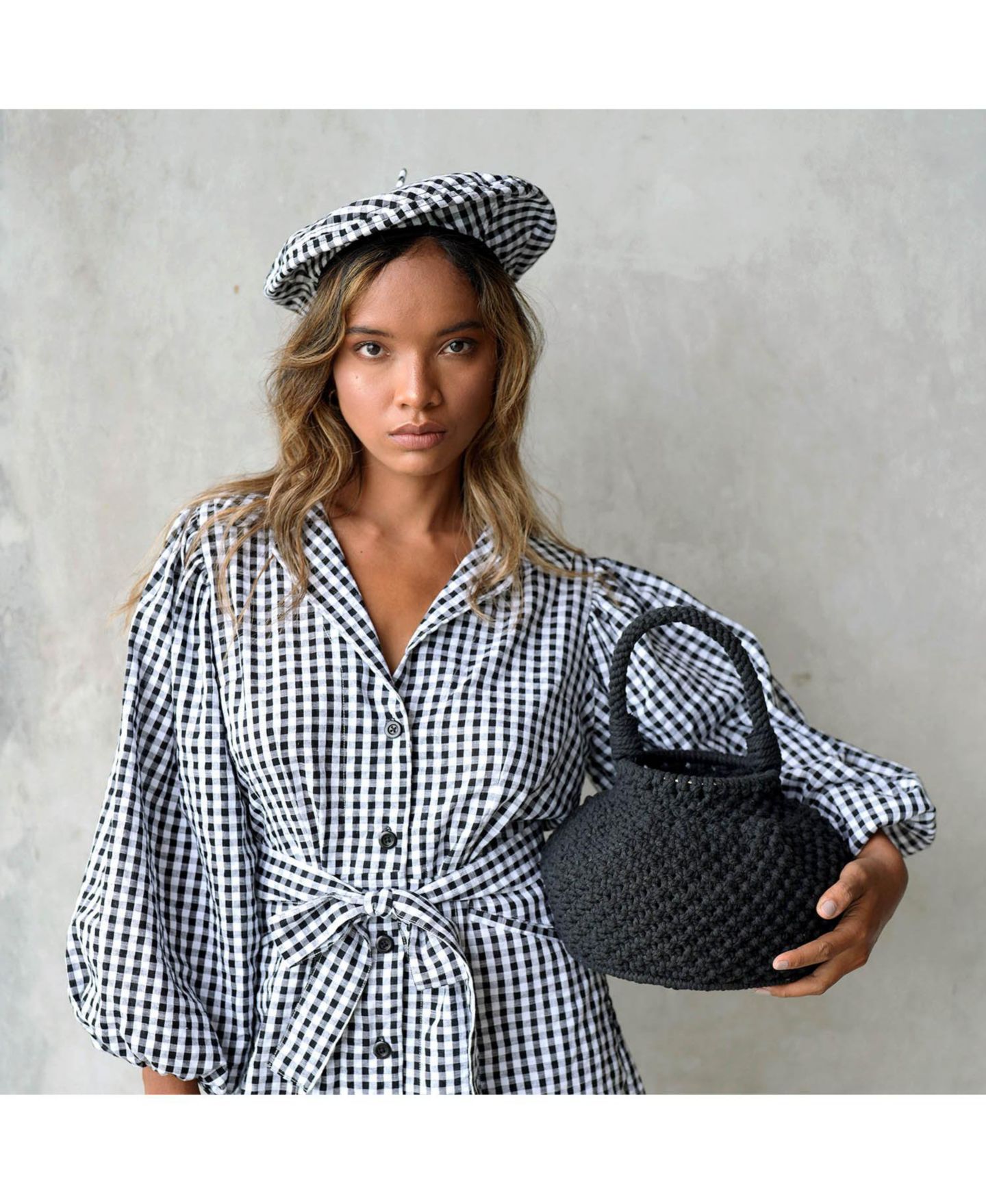 Женская сумка Brunna.co Naga Macrame Bucket Bag In Black, цвет: Чёрный — фото 5