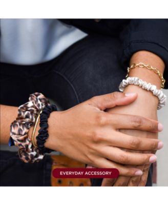 100% Silk Skinny Hair Scrunchies 6-Pack