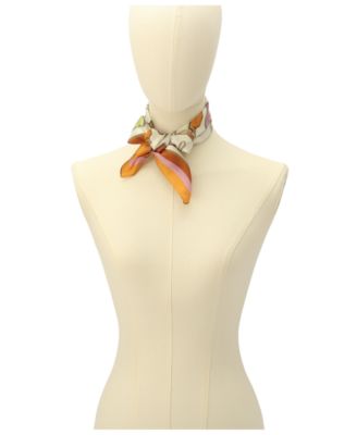 Hangtag Print Silk Bandana Scarf