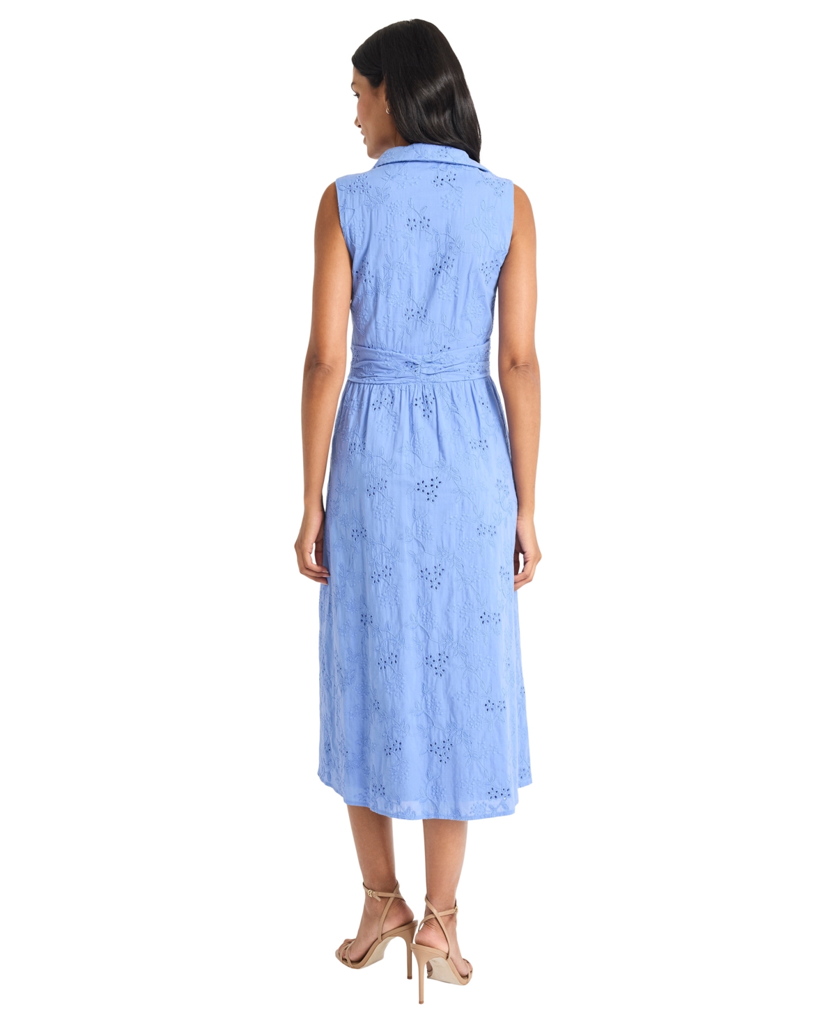 Maggy London Front Twist Cotton Eyelet Shirtdress