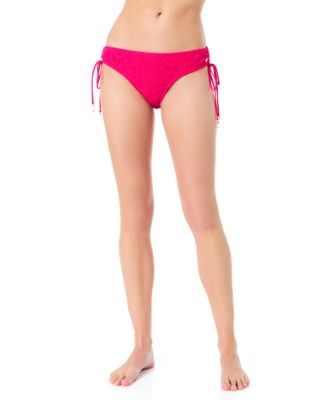CeCe - Women's La Vie A La Mer Side-Shirred Textured Bikini Bottoms