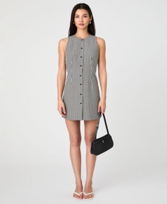 French Connection Women's Gingham Button-Front Mini Dress - Macy's