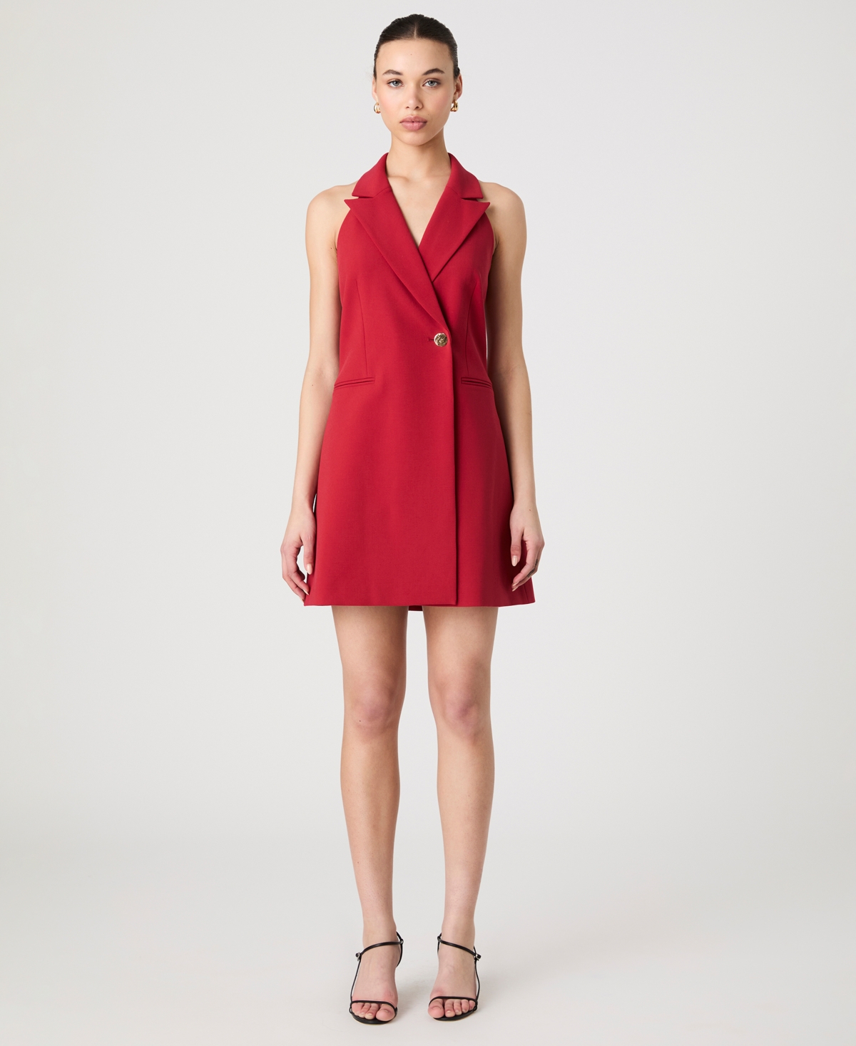 Women's Whisper Halter Neck Blazer Dress - Brick Red