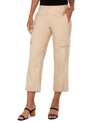 Petite Cropped Utility Tab-Hem Pants