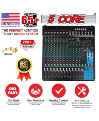 Audio DJ Mixer 16 Channel Sound Board Console w SPX Effect 48V Phantom Power MX 16CH XU