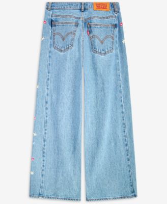 Big Girls High Rise Baggy Embroidered Jeans 