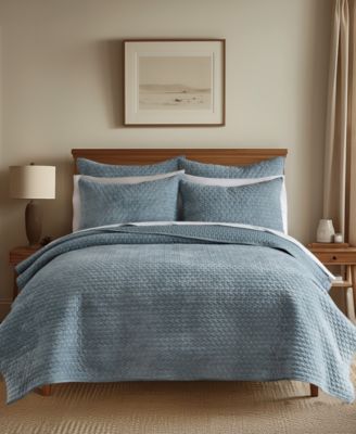 Velvet Stitch Reversible 3-Pc. Quilt Set, Full/Queen