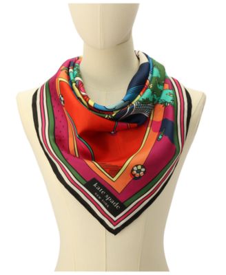 Women's Summer Scene Silk Square Scarf