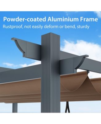 10 x 12 Feet Outdoor Aluminum Retractable Pergola Canopy Shelter Grape Trellis