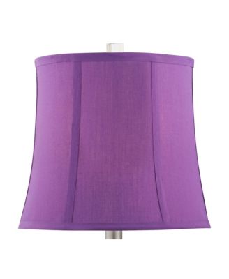 Bijoux Modern Chic Bohemian Table Lamps 25.5" High Set of 2 Brushed Nickel Multi Colored Stacked Acrylic Gem Purple Drum Shade for Kids Girls Room Bedroom Bedside House Home - 360 Lighting