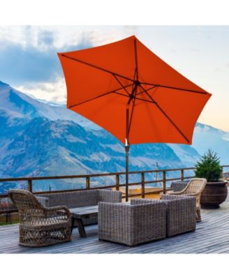 10 Feet Outdoor Patio Umbrella with Tilt Adjustment and Crank-Orange