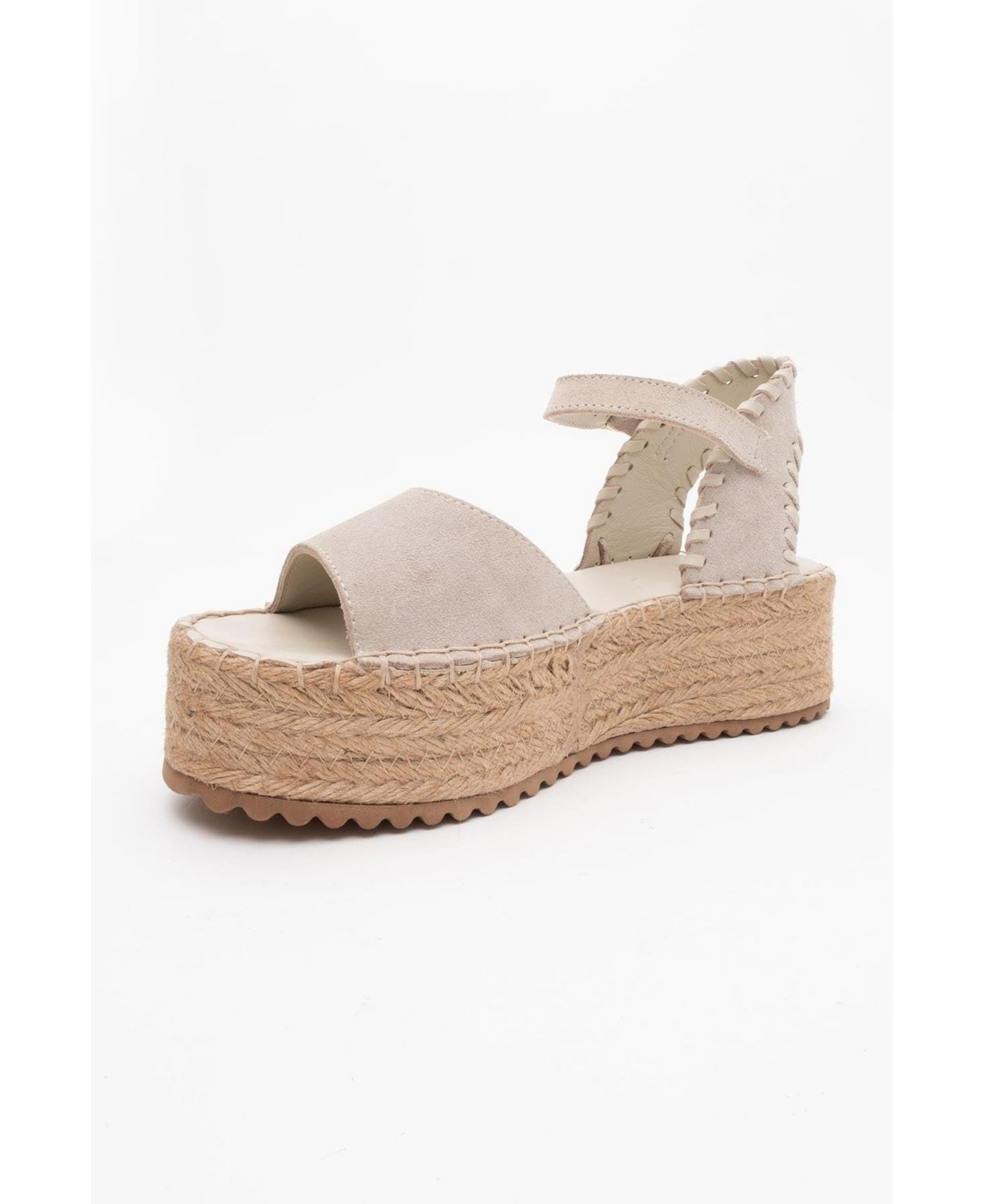 Женские сандалии Forever & Always Shoes Serez Leather Platform Espadrilles Sandal (Women), цвет: Бежевый замшевый кожаный — фото 4