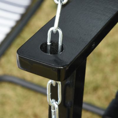 8.25 in. Outdoor Acacia Wood Porch Swing with 8 Feet Chains