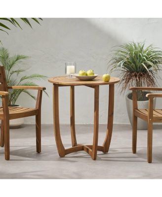 Outdoor Round Coffee Table with Storage Tray 2 Tier Oval End Tables Wooden Small Side Table