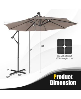 10 Feet Patio Cantilever Umbrella with Tilting System