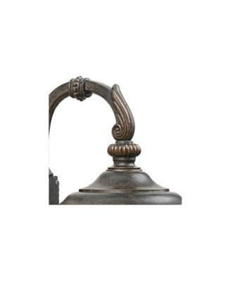 Bellagio Vintage Outdoor Wall Light Fixtures Set of 2 Veranda Bronze Downbridge 16 1/2" Champagne Hammered Glass for Post Exterior