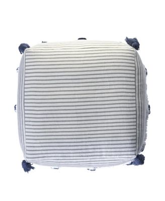 18" Grey 100% Cotton Ottoman