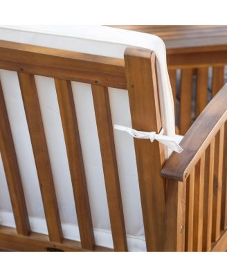 Outdoor Acacia Wood 4 PC loveseat