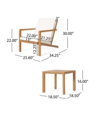 Outdoor  Acacia Wood 3 PC  Chat Set