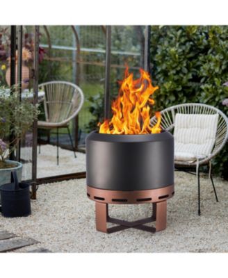 Outdoor Smokeless Fire Pit Stove 24'' for Camping Bonfire, Wood Burning Fire Place Firepit with Stand for Patio Backyard Outside