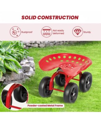 360° Swivel Seat and Adjustable Height Garden Rolling Workseat