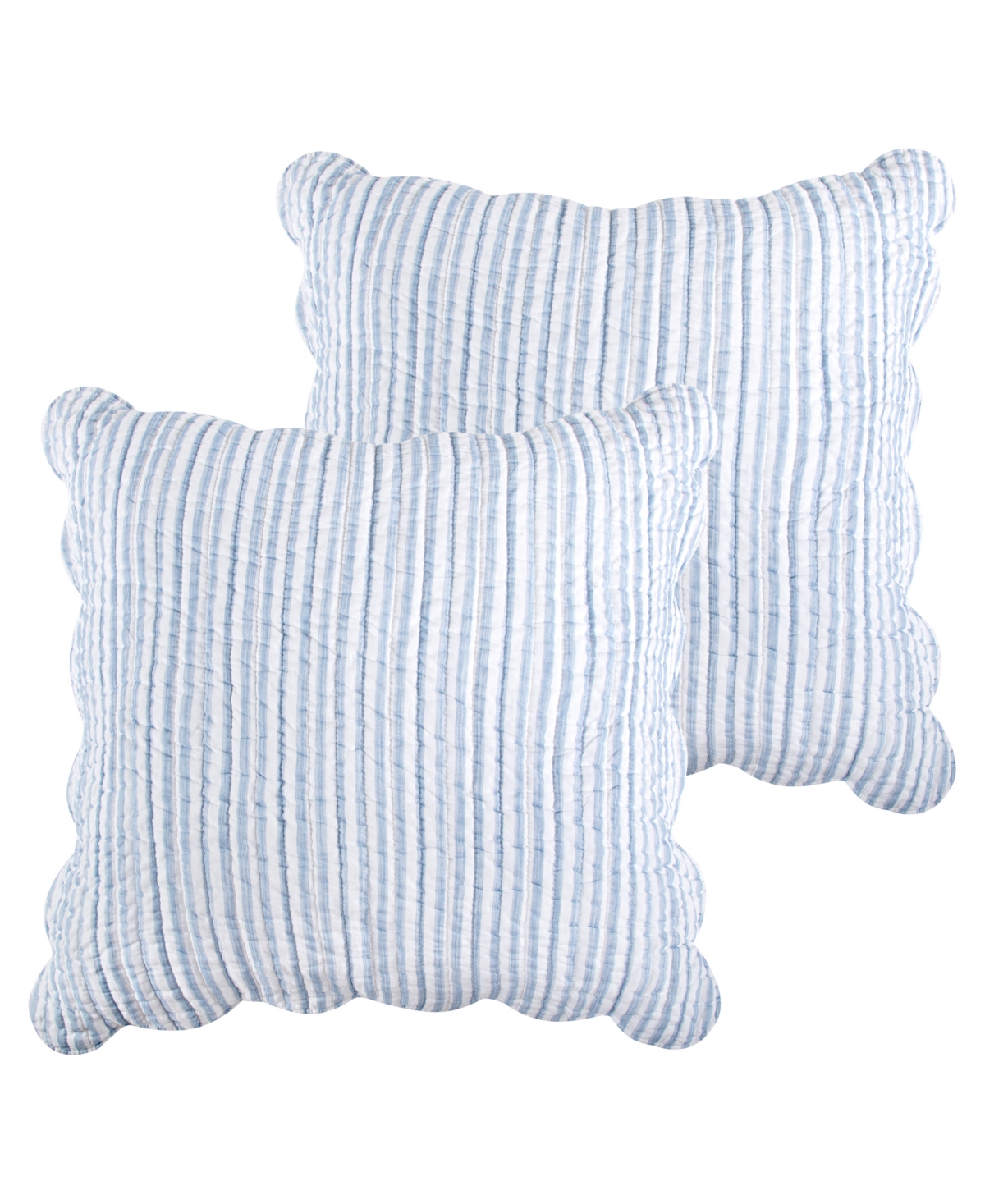 Martha Stripe 2-Pc. Sham Set, European - Blue