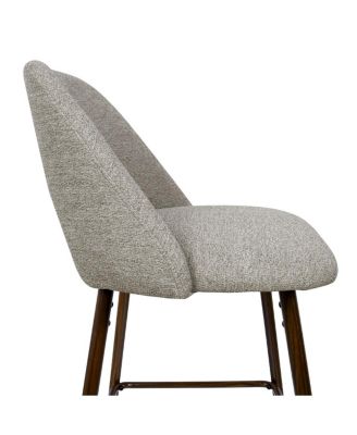  Set of 4  Textured Fabric, Walnut-Finished Metal  Curved Backrest, Padded Seat, Footrest Counter Height Stools