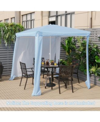 6.6 x 6.6 Feet Foldable and Easy-Setup Beach Canopy With Carry Bag-Blue