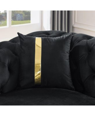 90.6" Velvet Button Tufted Chesterfield Sofa